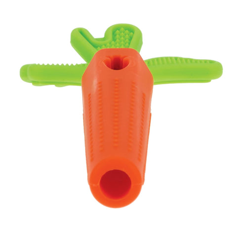 Nuby Silicone Carrot Tube Teether - Baby Teething Toy - Massaging Bristles for Sore Gums - 3+ Months...
